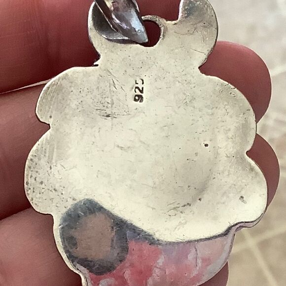 STERLING SILVER 925 VINTAGE OVAL MOON STONE LARGE PENDANT​ - Picture 6 of 6